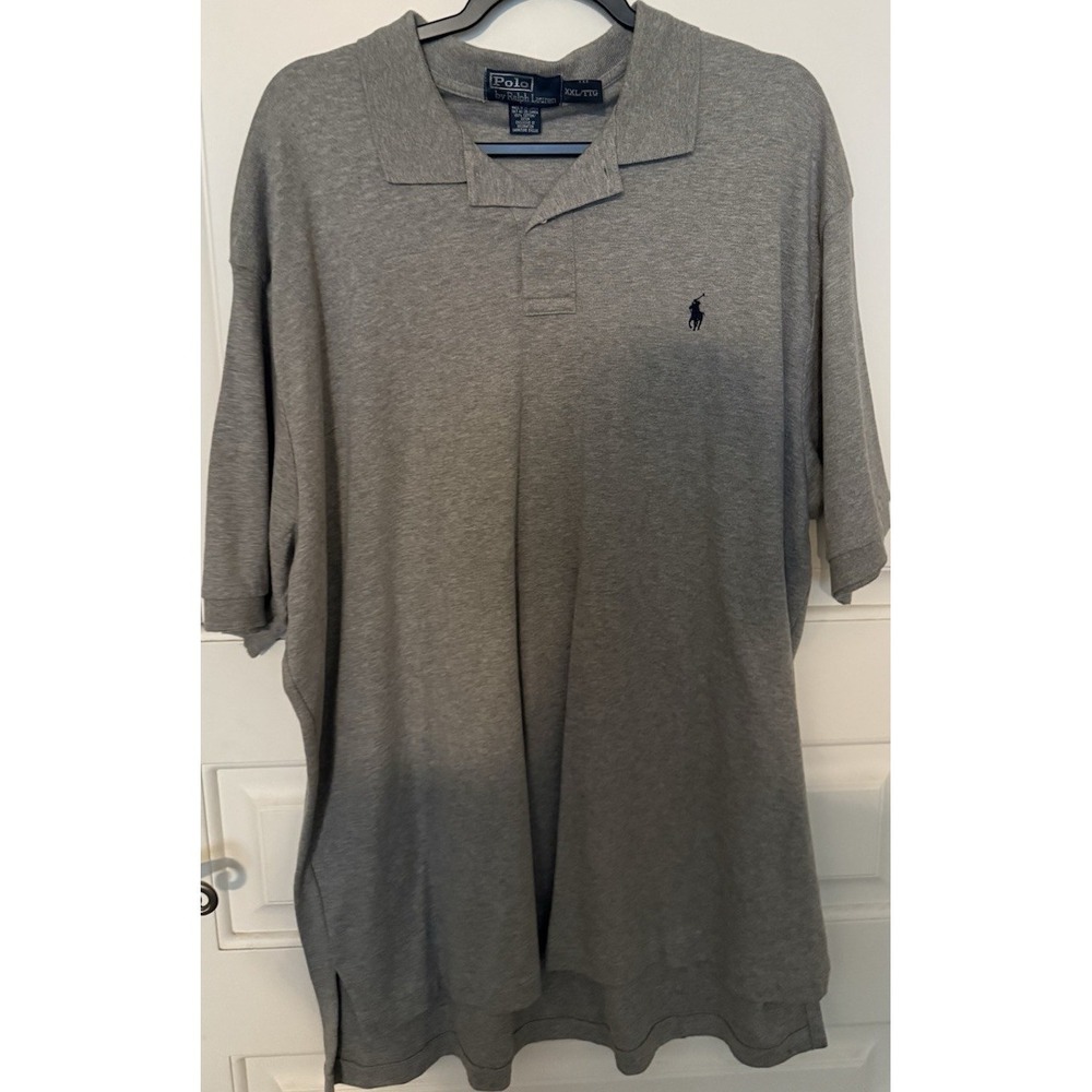 Polo Ralph Lauren Gray XXL Big & Tall Men's Cotton Polo Shirt Short Sleeve Logo